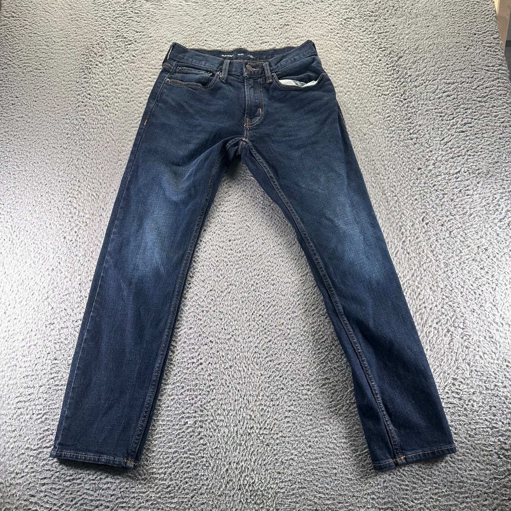 Old Navy Built-In Flex Jeans Men 28x30 Blue Cotton Denim Straight Slim Fit Faded